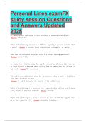 Personal Lines examFX study session Questions and Answers Updated 2026