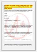 NURSING 201 FINAL &lbrack;2026&rsqb; UPDATED ACTUAL Exam&NewLine;&vert; Question and Answer &vert; COMPLETE EXAM PREP AND&NewLine;FINAL REVIEW