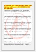NURSING 201 FINAL &lbrack;2026&rsqb; UPDATED ACTUAL Exam&NewLine;&vert; Question and Answer &vert; 100&percnt; VERIFIED ANSWERS&NewLine;AND EXAM PREP