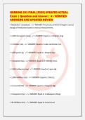 NURSING 201 FINAL &lbrack;2026&rsqb; UPDATED ACTUAL&NewLine;Exam &vert; Question and Answer &vert; A&plus; VERIFIED&NewLine;ANSWERS AND UPDATED REVIEW