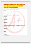 NURSING 201 FINAL &lbrack;2026&rsqb; UPDATED ACTUAL&NewLine;Exam &vert; Question and Answer &vert; VERIFIED&NewLine;ANSWERS AND EXAM REVIEW