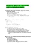 AMERICAN BOARD OF OPTICIANRY EXAM WITH CORRECT ANSWERS