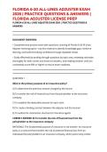 FLORIDA 6-20 ALL-LINES ADJUSTER EXAM 2026 &vert; PRACTICE QUESTIONS & ANSWERS &vert; FLORIDA ADJUSTER LICENSE PREP
