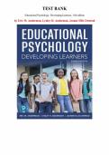  Test Bank for Educational Psychology&colon; Developing Learners&comma; 11th edition &lpar;Anderman&comma; Ormrod&comma; 2024&rpar;&comma; Chapter 1-15 &vert;All Chapters 