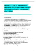 BARKLEY CLINICAL MANAGEMENT &NewLine;PRACTICE QUESTIONS Comprehensive &NewLine;200-Question Practice Examination &ndash; &NewLine;New Edition 