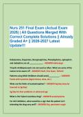 Nurs 251 Final Exam &lpar;Actual Exam &NewLine;2026&rpar; &vert; All Questions Merged With &NewLine;Correct Complete Solutions &vert;&vert; Already &NewLine;Graded A&plus; &vert;&vert; 2026-2027 Latest &NewLine;Update&excl;&excl;&excl;