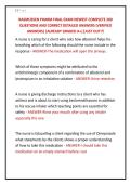 RASMUSSEN PHARM FINAL EXAM NEWEST COMPLETE 200 &NewLine;QUESTIONS AND CORRECT DETAILED ANSWERS &lpar;VERIFIED &NewLine;ANSWERS&rpar; &vert;ALREADY GRADED A&plus;&vert;&vert;JUST OUT&excl;&excl;&excl; 