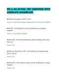 IPC A 610 ACTUAL TEST QUESTIONS WITH&NewLine;COMPLETE ANSWER KEY