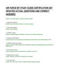 AIR FORCE IBT STUDY GUIDE CERTIFICATION SET&NewLine;UPDATED ACTUAL QUESTIONS AND CORRECT&NewLine;ANSWERS
