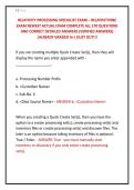 RELATIVITY PROCESSING SPECIALIST EXAM &ndash; RELATIVITYONE &NewLine;EXAM NEWEST ACTUAL EXAM COMPLETE ALL 170 QUESTIONS &NewLine;AND CORRECT DETAILED ANSWERS &lpar;VERIFIED ANSWERS&rpar; &NewLine;&vert;ALREADY GRADED A&plus;&vert;&vert;JUST OUT&excl;&excl;&excl;