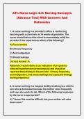 ATI&colon; Nurse Logic 2&period;0&colon; Nursing Concepts&NewLine;&lpar;Advance Test&rpar; With Answers And&NewLine;Rationales