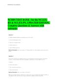 NCSBN TEST BANK - for the NCLEX-  RN & NCLEX-PN&comma; UPDATED EDITION&comma;   Complete Questions & Answers with  rationales 