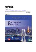 TEST BANK Corporate Finance  Stephen A&period; Ross&comma; Randolph W&period; Westerfield&comma; Jeffrey Jaffe&comma; Bradford D&period; Jordan  13th Editio