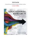 Test Bank for Educational Research&colon; Fundamental Principles and Methods&comma; 8th Edition by James McMillan&comma; Chapter 1-16 &vert; All Chapters