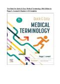 Test Bank For Quick & Easy Medical Terminology 10th Edition &vert; Peggy C&period; Leonard &vert; ISBN 9780323883955 &vert; Chapters 1-15