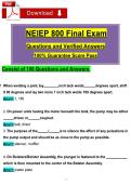 NEIEP 800 Final Exam &NewLine;Questions and Verified Answers &NewLine;100&percnt; Guarantee Score Pass 