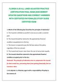 FLORIDA 6-20 ALL LINES ADJUSTER PRACTICE CERTIFICATION FINAL EXAM &vert;2026 NEWEST UPDATED QUESTIONS AND CORRECT ANSWERS WITH CERTIOFIED RATIONALES&vert; STUDY GUIDE CERTIFIED EXAM