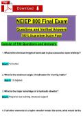 NEIEP 800 Final Exam &NewLine;Questions and Verified Answers &NewLine;100&percnt; Guarantee Score Pass