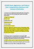 ATI RN Abuse&comma; Aggression&comma; and Violence&NewLine;Test &vert; Comprehensive Questions with&NewLine;Answers & Rationales