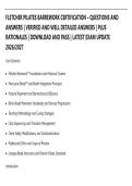 FLETCHER PILATES BARREWORK CERTIFICATION &ndash; QUESTIONS AND&NewLine;ANSWERS &vert; VERIFIED AND WELL DETAILED ANSWERS &vert; PLUS&NewLine;RATIONALES &vert; DOWNLOAD AND PASS &vert; LATEST EXAM UPDATE&NewLine;2026&sol;2027