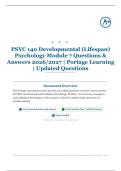 PSYC 140 Developmental &lpar;Lifespan&rpar; Psychology Module 7 30&plus; Questions & Answers 2026&sol;2027 &vert; Portage Learning &vert; Updated Questions
