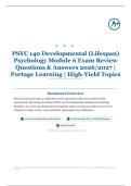 PSYC 140 Developmental &lpar;Lifespan&rpar; Psychology Module 6 Exam Review 50&plus; Questions & Answers 2026&sol;2027 &vert; Portage Learning &vert; High-Yield Topics