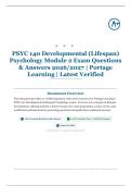 PSYC 140 Developmental &lpar;Lifespan&rpar; Psychology Module 2 Exam 25&plus; Questions & Answers 2026&sol;2027 &vert; Portage Learning &vert; Latest Verified