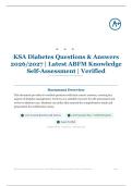 KSA Diabetes Questions & Answers 2026&sol;2027 &vert; Latest ABFM Knowledge Self-Assessment &vert; Verified