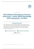 KSA Diabetes 60&plus; Questions & Answers 2026&sol;2027 &vert; Latest ABFM Knowledge Self-Assessment &vert; Verified