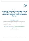Advanced Trauma Life Support &lpar;ATLS&rpar; 11th Edition Test Bank 100&plus; Questions & Answers 2026&sol;2027 &vert; Comprehensive Review