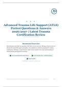 Advanced Trauma Life Support &lpar;ATLS&rpar; Pretest 40&plus; Questions & Answers 2026&sol;2027 &vert; Latest Trauma Certification Review