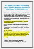 ATI Building Therapeutic Relationships&NewLine;Exam &vert; Complete Questions with Answers&NewLine;& Rationales &vert; West Coast University