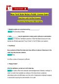New York State Notary Public License Exam &NewLine;Questions with Verified Answers &NewLine;Guarantee Passing score&colon; 85&percnt; or higher 