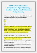 CHEM 219 Final Exam Prep&colon;&NewLine;Comprehensive Organic Chemistry&NewLine;Questions with Answers & Rationales &vert;&NewLine;Portage Learning