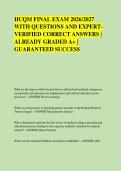 HCQM FINAL EXAM 2026&sol;2027 &NewLine;WITH QUESTIONS AND EXPERT&NewLine;VERIFIED CORRECT ANSWERS &vert; &NewLine;ALREADY GRADED A&plus; &vert; &NewLine;GUARANTEED SUCCESS