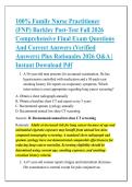 100&percnt; Family Nurse Practitioner &NewLine;&lpar;FNP&rpar; Barkley Post-Test Fall 2026 &NewLine;Comprehensive Final Exam Questions &NewLine;And Correct Answers &lpar;Verified &NewLine;Answers&rpar; Plus Rationales 2026 Q&A &vert; &NewLine;Instant Download Pdf 