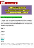 NHA CBCS PRACTICE EXAM Actual Questions with Verified Answers & Rationales 100&percnt; Guarantee passing score