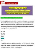 NHA CBCS PRACTICE EXAM Actual Questions with Verified Answers & Rationales 100&percnt; Guarantee passing score