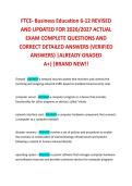 FTCE- Business Education 6-12 REVISED AND UPDATED FOR 2026&sol;2027 ACTUAL EXAM COMPLETE QUESTIONS AND CORRECT DETAILED ANSWERS &lpar;VERIFIED ANSWERS&rpar; &vert;ALREADY GRADED A&plus;&vert;&vert;BRAND NEW&excl;&excl;