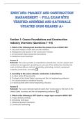 ENGV 380&colon; Project and Construction&NewLine;Management &mdash; Full Exam with&NewLine;verified answers and rationale&NewLine;updated 2026 graded A&plus; 