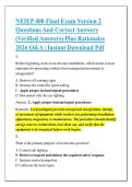 NEIEP 400 Final Exam Version 2 &NewLine;Questions And Correct Answers &NewLine;&lpar;Verified Answers&rpar; Plus Rationales &NewLine;2026 Q&A &vert; Instant Download Pdf 