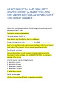 AIR METHODS CRITICAL CARE EXAM&vert;LATEST UPDATED 2026&sol;2027 &vert;A COMPLETE SOLUTION WITH VERIFIED QUESTIONS AND ANSWERS &vert;GET IT 100&percnt; CORRECT &vert;GRADED A&plus; 