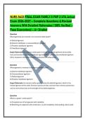 NURS 5433 FINAL EXAM FAMILY II FNP 2 UTA Actual &NewLine;Exam 2026-2027 &ndash; Complete Questions & Revised &NewLine;Answers With Detailed Rationales &vert; 100&percnt; Verified &ndash; &NewLine;Pass Guaranteed &ndash; A&plus; Graded 