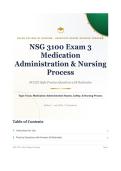 NSG 3100 Exam 3 Medication Administration & Nursing Process Galen College of Nursing Question Bank 2026&sol;2027 with Verified Answers & Detailed Rationales&NewLine;&NewLine;