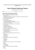 WGU D664 SOCIAL&comma; EMOTIONAL & EDUCATIONAL THEORIES &vert; QUESTIONS WITH VERIFIED ANSWERS &vert; 2026