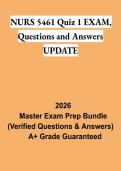 NURS 5461 Quiz 1 Exam Study Guide 2026 &vert; Practice Questions & Nursing Exam Review
