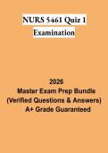 NURS 5461 Quiz 1 Examination Study Guide 2026 &vert; Nursing Exam Review & Test Preparation