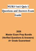 NURS 5461 Quiz 1 Questions and Answers Exam Guide 2026 &vert; Nursing Study & Exam Review