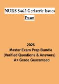 NURS 5462 Geriatric Issues Exam Study Guide 2026 &vert; Geriatric Nursing & Gerontology Review