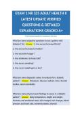 EXAM 1 NR 325 ADULT HEALTH II LATEST UPDATE VERIFIED QUESTIONS & DETAILED EXPLANATIONS GRADED A&plus;